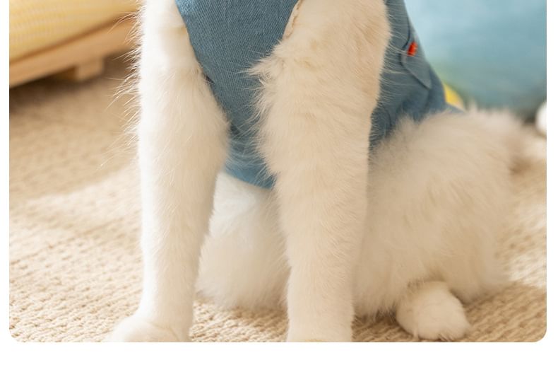 Cissilli - Geknoopt fleece gevoerd denim top voor huisdieren