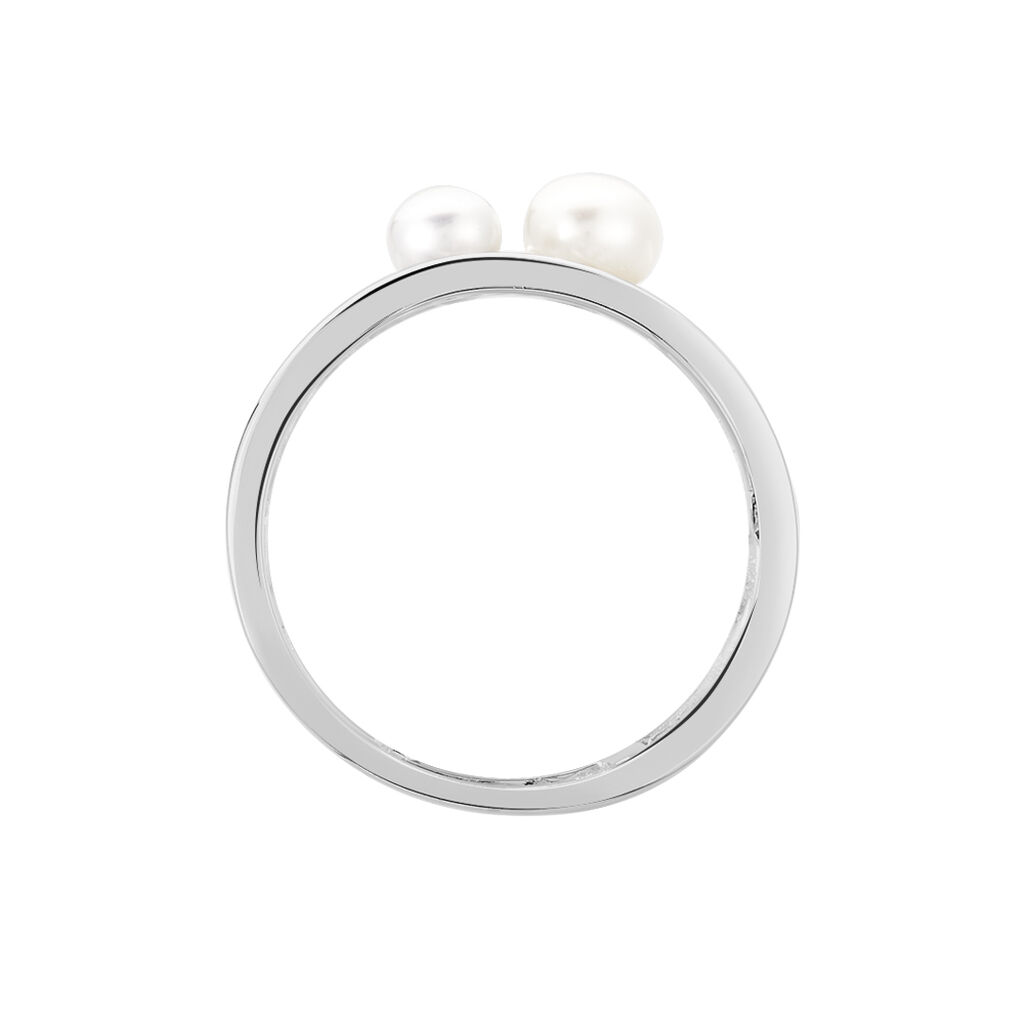 Bague Nissi Argent Blanc Perle De Culture Oxyde De Zirconium