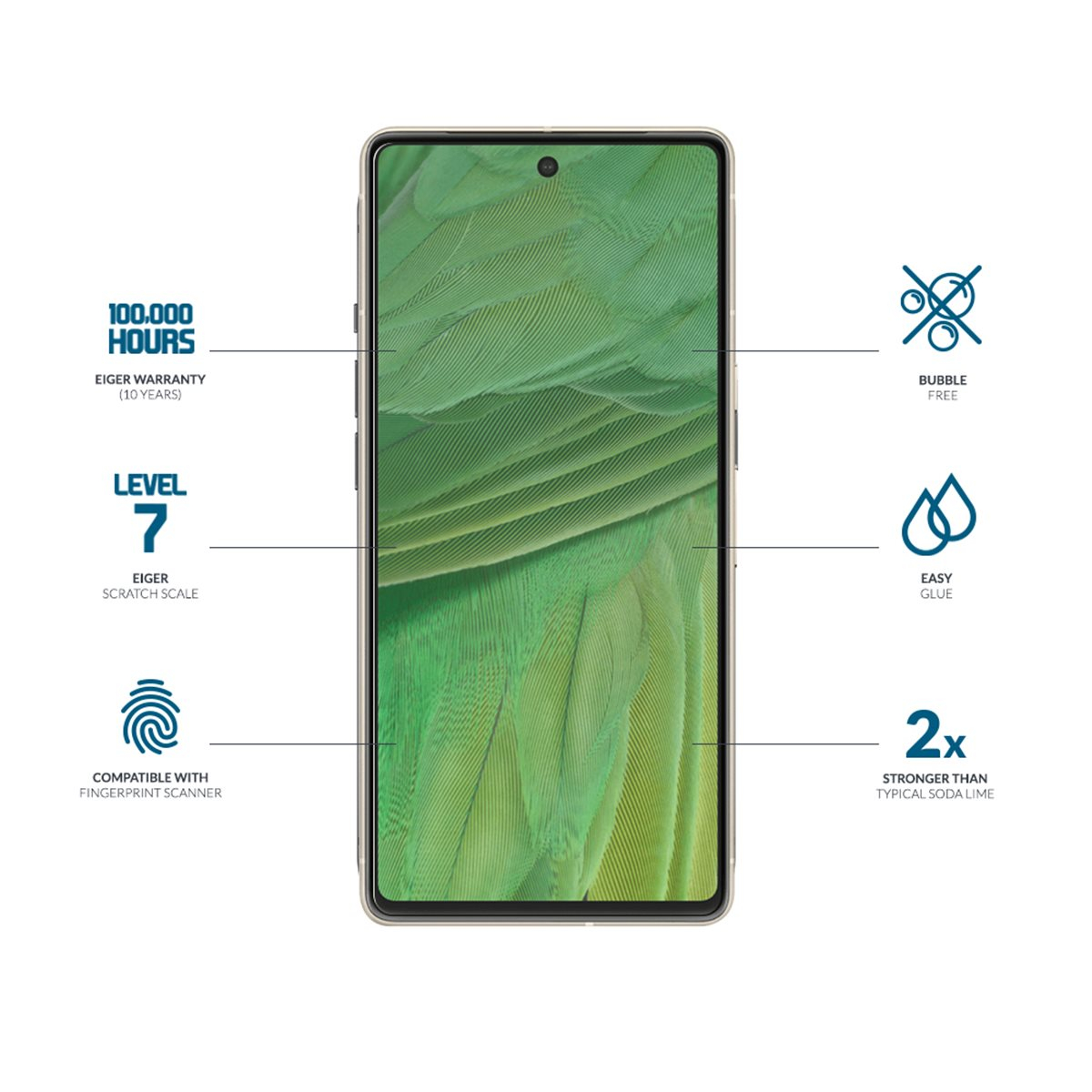 Google Pixel 7 Mountain Glass Clear Panzerglas 2.5D Displayschutz Case Friendly (EGSP00865)
