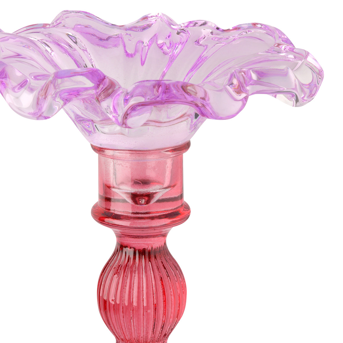 Kerzenhalter in Blumen-Form lila / pink