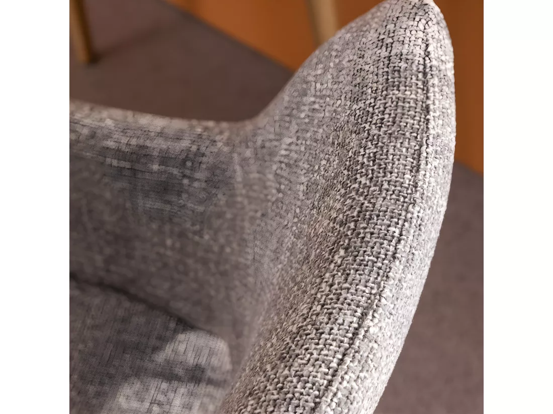 Ivar - Chaise de bureau en tissu et métal : Couleur - Gris chiné