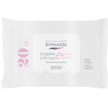 Lingettes nettoyantes zone intime - 6 x 20 unités