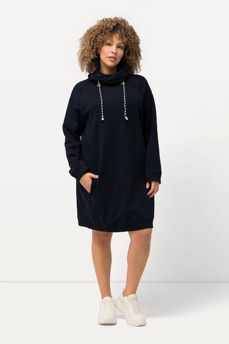 Sweatkleid, Stehkragen, Langarm, Taschen