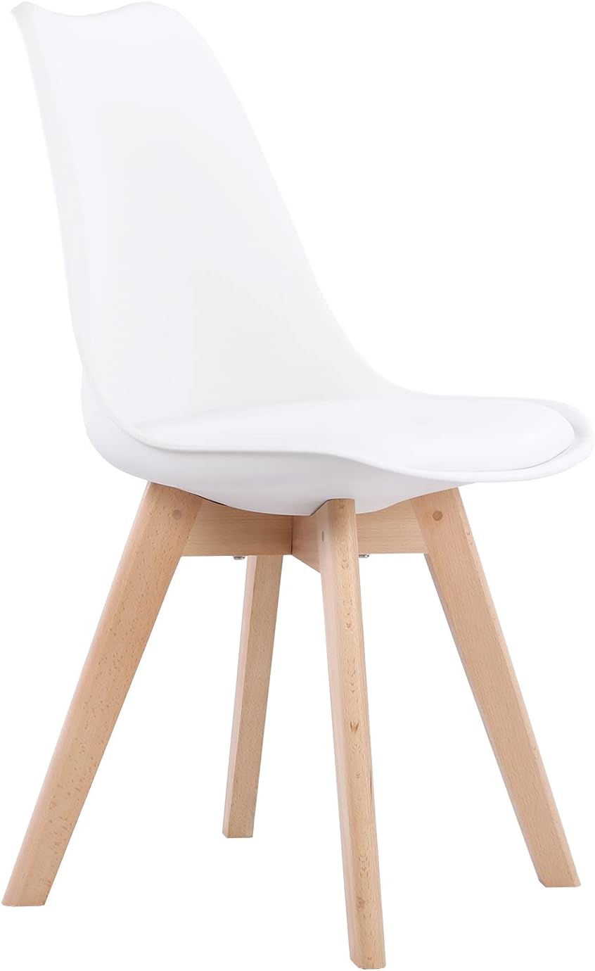 H.J WeDoo Esstisch mit 2 Stühle Essgrupp Holztisch und Weiß Skandinavisches Stuhl Esstisch Set für Esszimmer Küche 80cm
