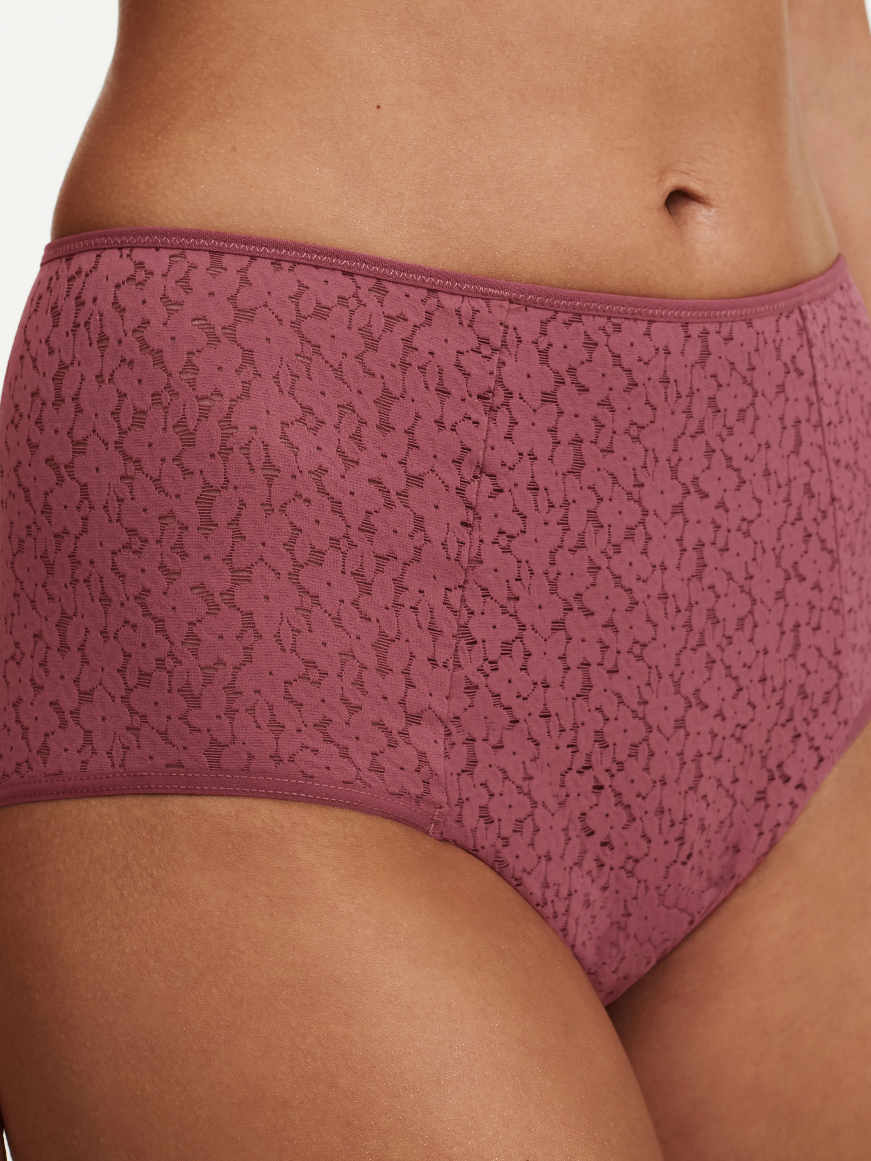 NORAH - Culotte taille haute en dentelle | Rose