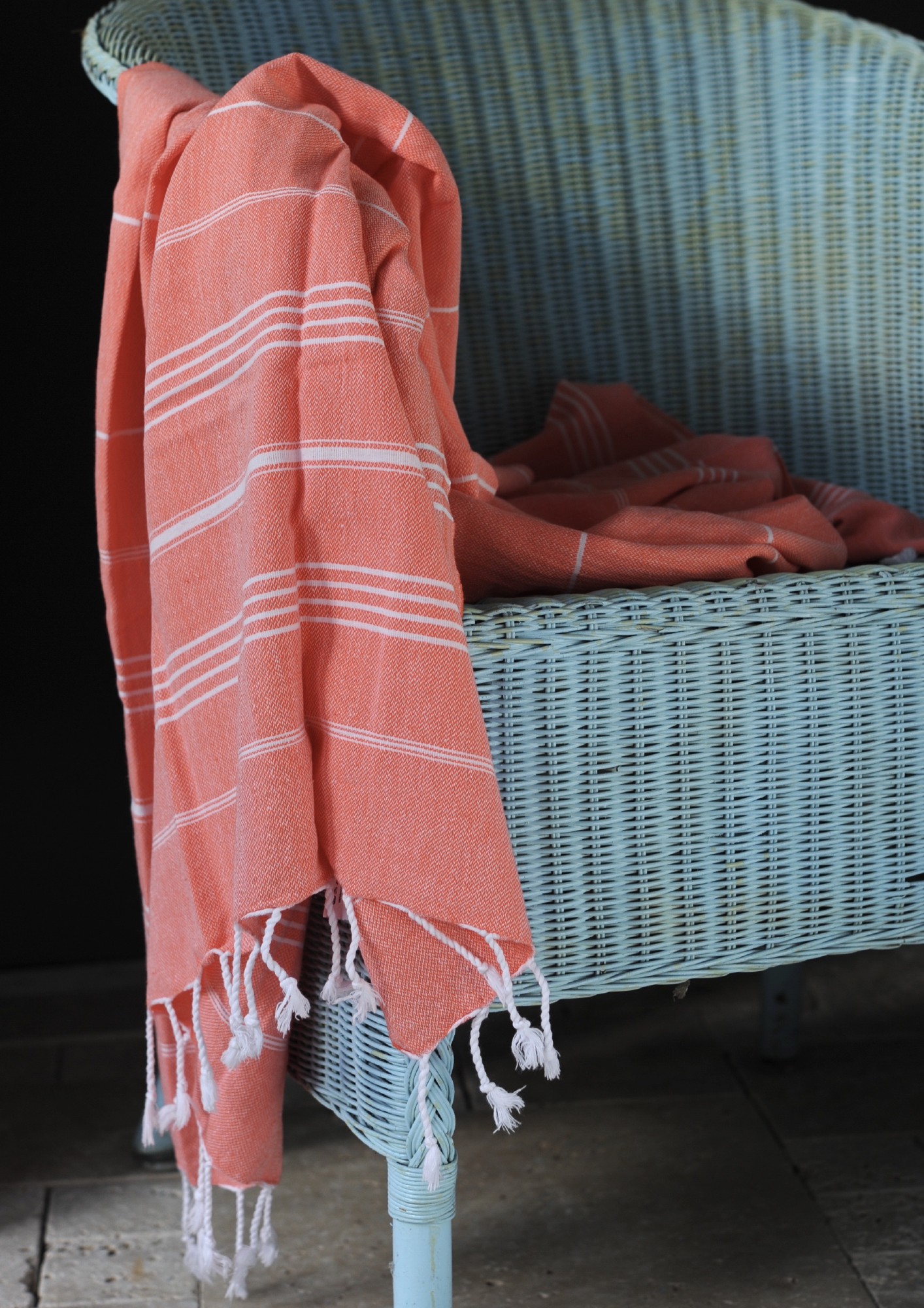 Hamamtuch 'Sulten', apricot, L 175 cm, B 95 cm von fischer's lagerhaus