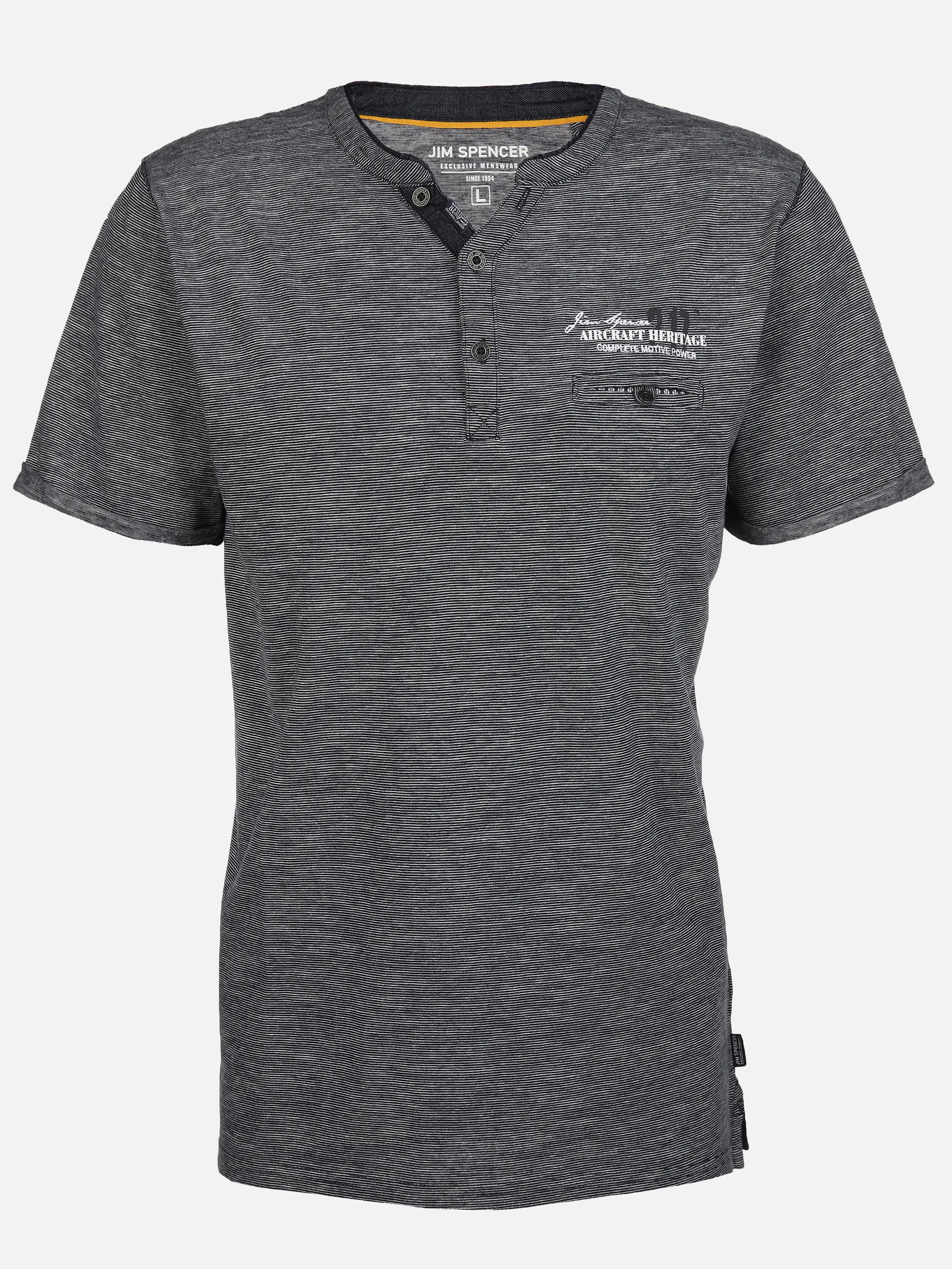Herren Henleyshirt mit Brusttasche und Stickerei