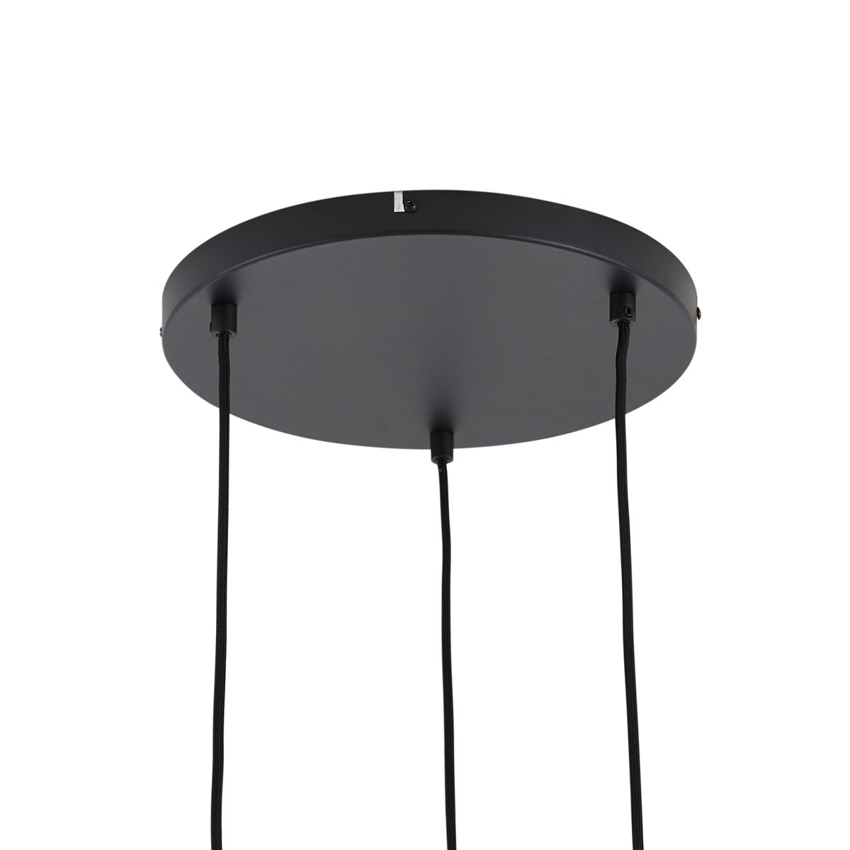 Design hanglamp zwart met regenboog glas rond 3-lichts - Mallon