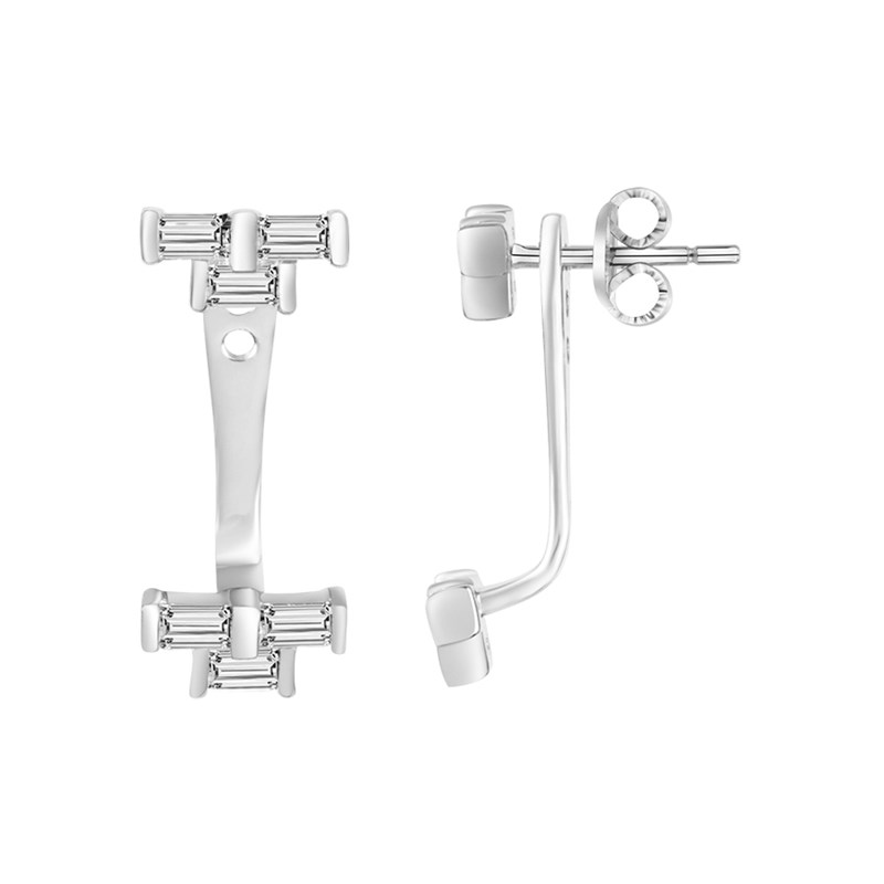 Boucles d'oreilles devant / derrière en Argent