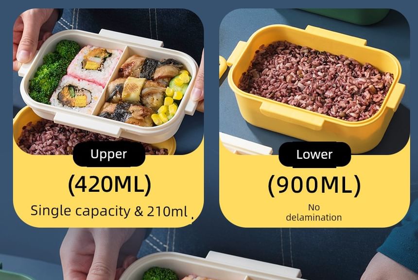 Koringa - Set: Plastic lunchbox + bestek + tas