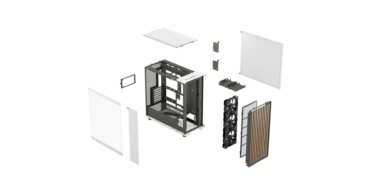 Fractal DesignNorth XL RC Chalk White TG Clear midi tower behuizing  (Wit | 2x USB-A | 1x USB-C | Tempered Glass)