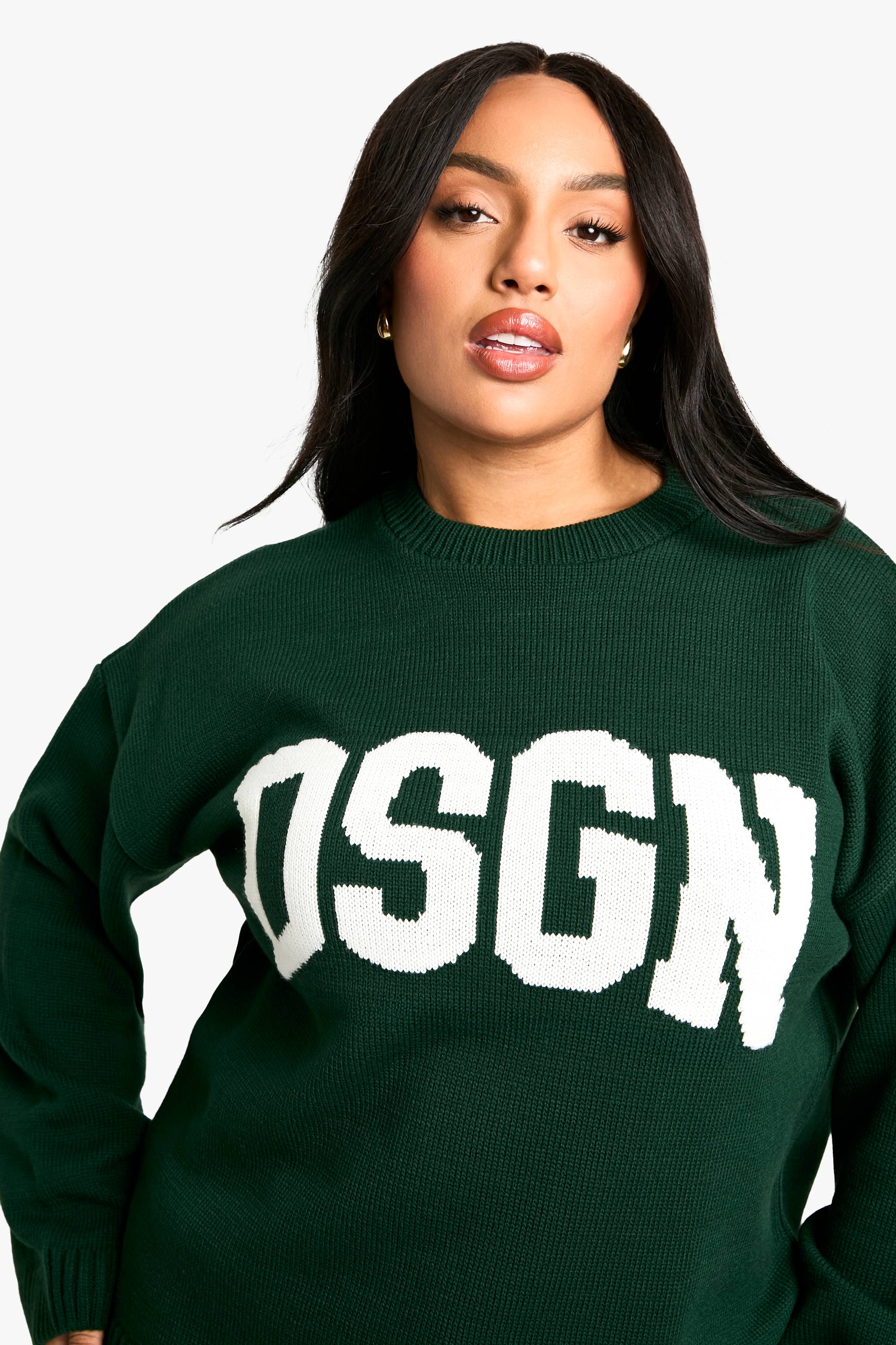 Plus Pull Tricoté à Col Rond DSGN