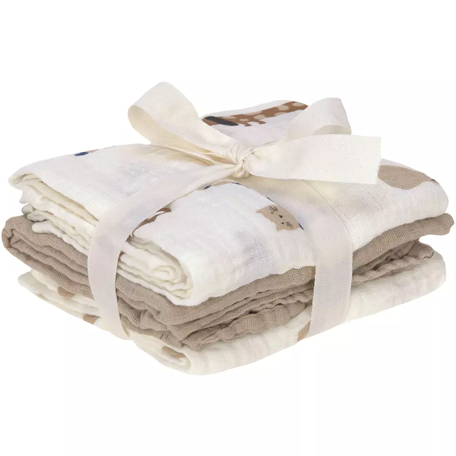 LÄSSIG Mulltücher M 3er Pack Little Mateys Royal blau 60 x 60 cm