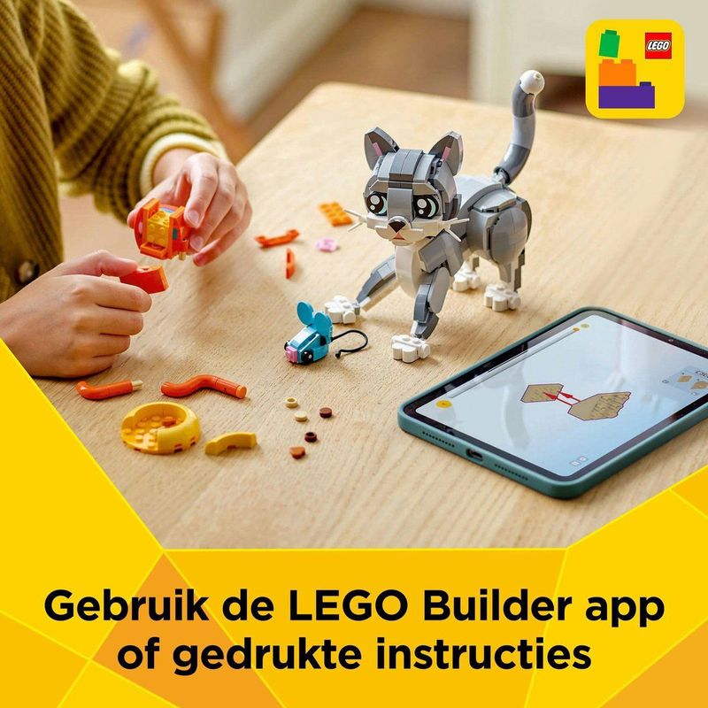LEGO - Creator 3in1 Speelse Kat - Bouwset - Meerdere Dieren - Voor Kinderen Vanaf 8 Jaar
