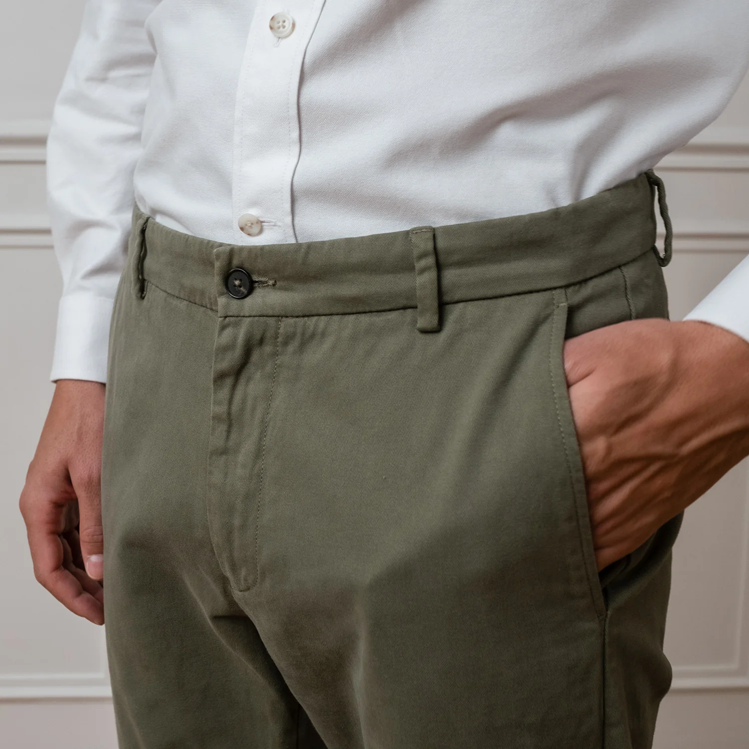 Green chinos