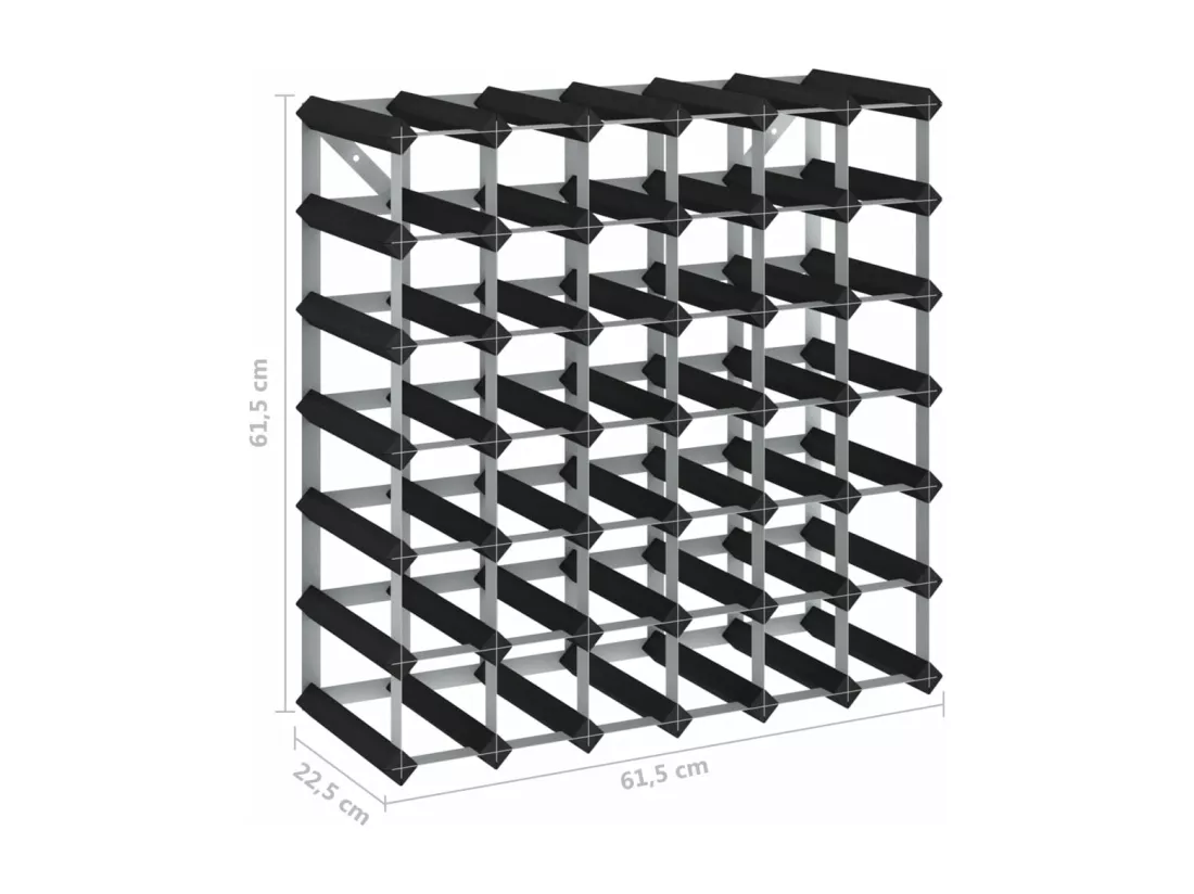 Casier à bouteilles pour 42 bouteilles Noir Bois de pin solide