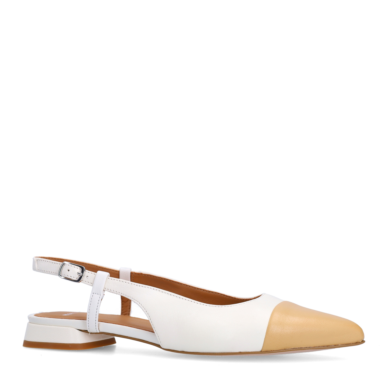 Witte leren slingbacks
