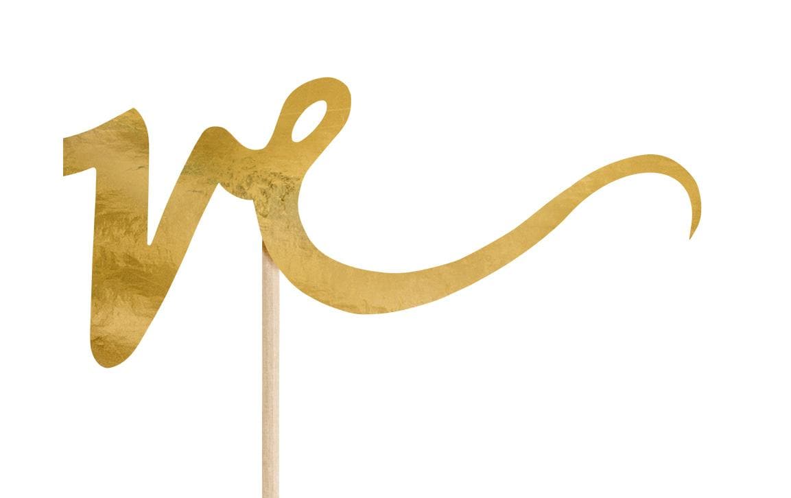 Kuchen-Topper Love 17 cm, 1 Stück, GoldCake Topper – Kuchenstecker für die Hochzeitstorte oder als Kuchendekoration für die Verlobungsfeier