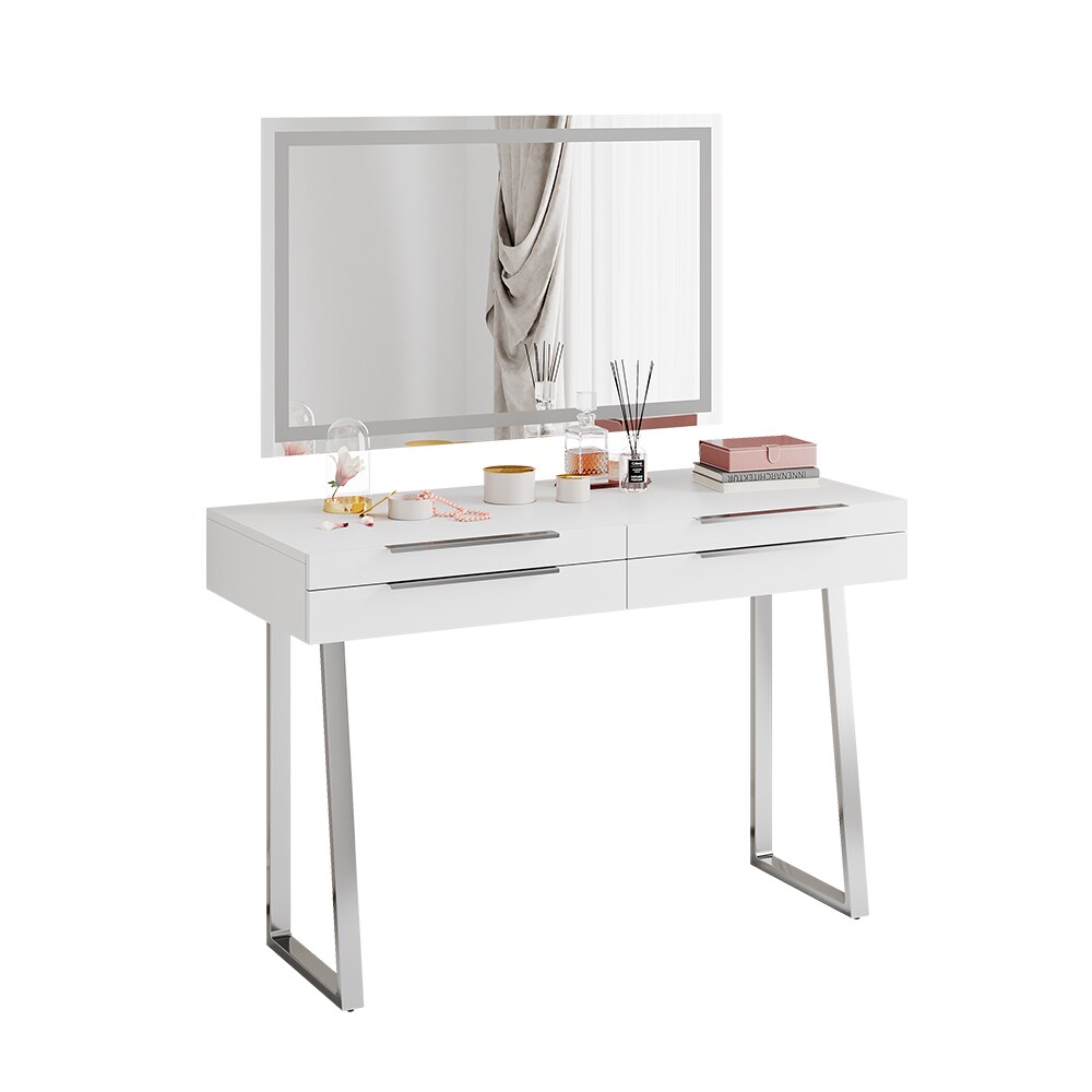 Vicco Schminktisch Alexia Weiß mit Spiegel, 120 x 50 cm, Frisiertisch, Schubladen