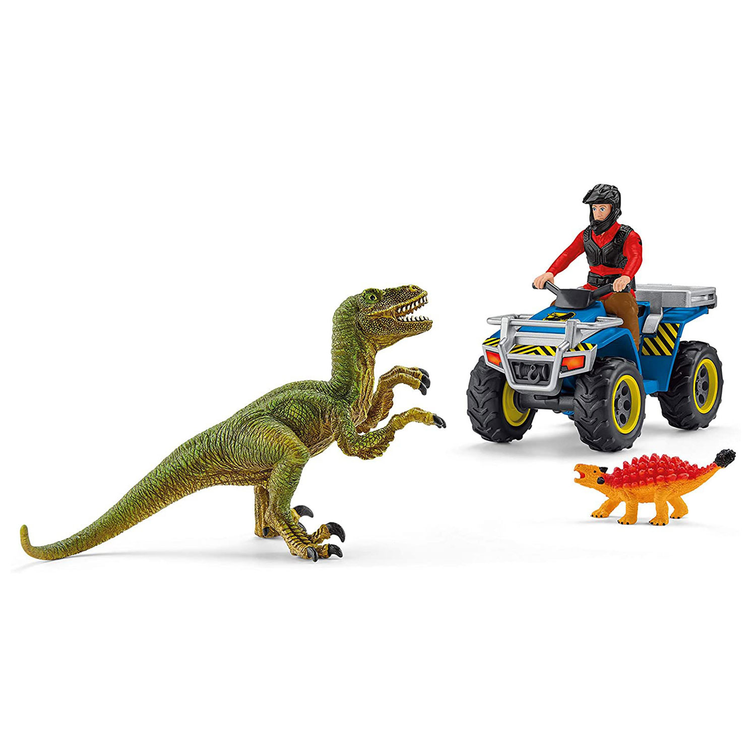 schleich DINOSAURS Vlucht van Velociraptor op Quad 41466