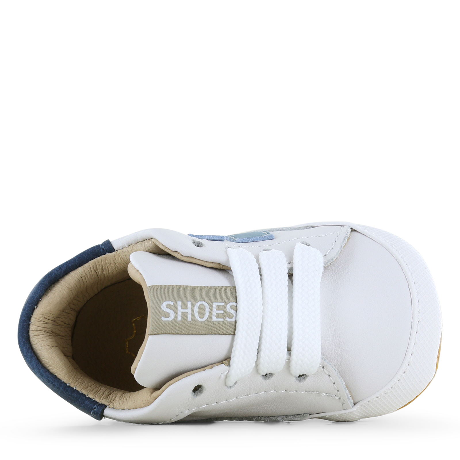 Shoesme wit-blauw BABY-PROOF® schoentje Leer | Jongens schoenen