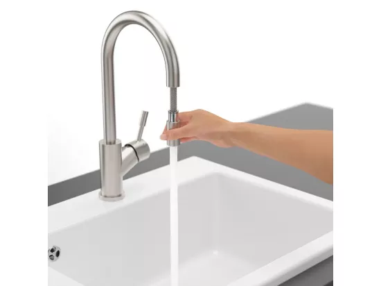 Robinet cuisine VILLEROY ET BOCH Umbrella flex acier massif