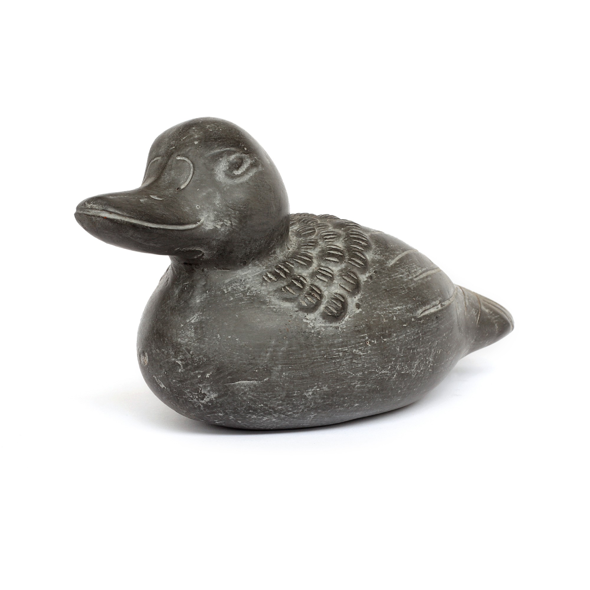 Terrakotta-Figur 'Ente', grau, B 34 cm, T 15 cm, H 14 cm von fischer's lagerhaus