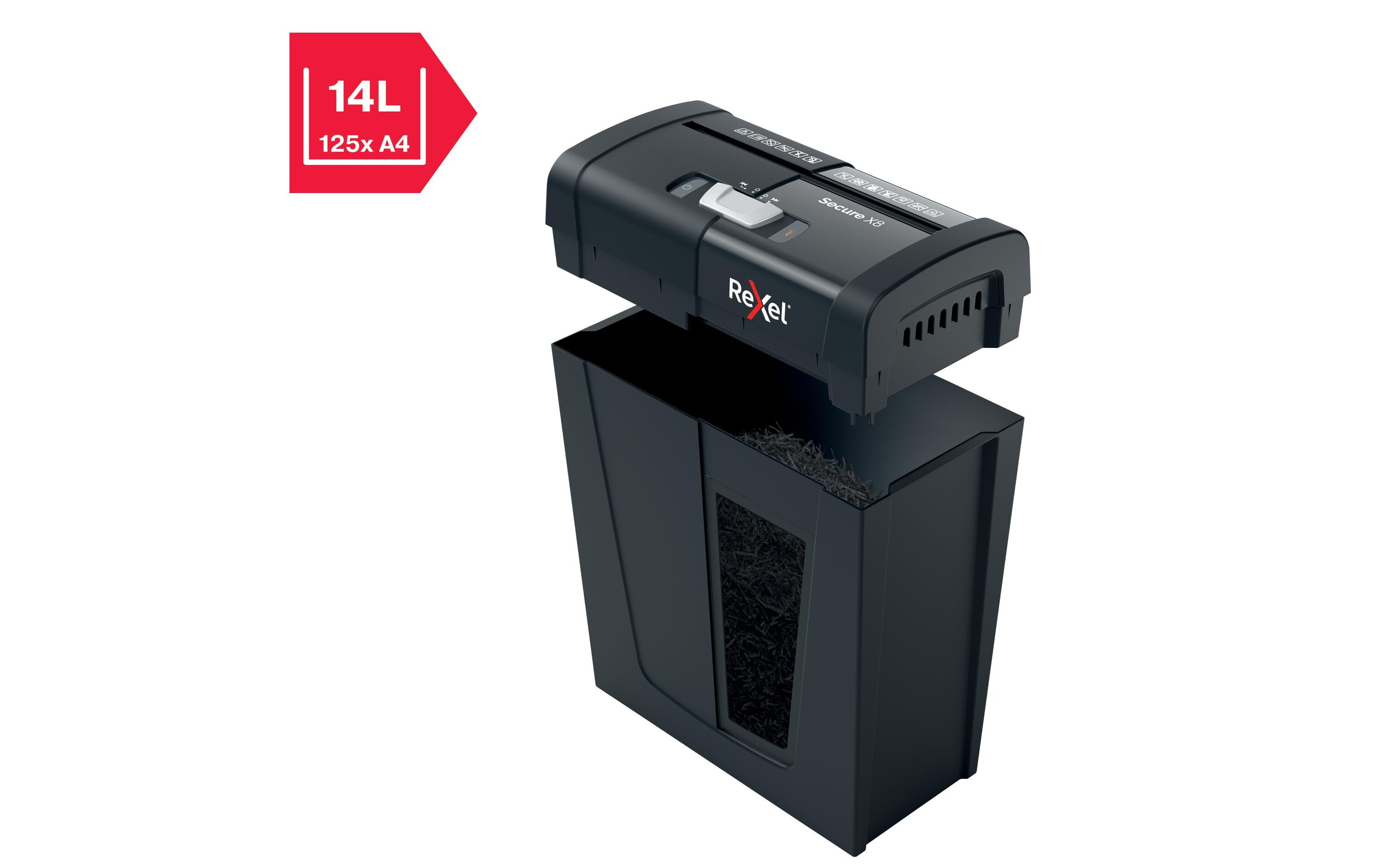 Aktenvernichter Rexel Secure X8, bis zu 8 Blatt<br>Manueller Schredder für die sichere Vernichtung vertraulicher Unterlagen