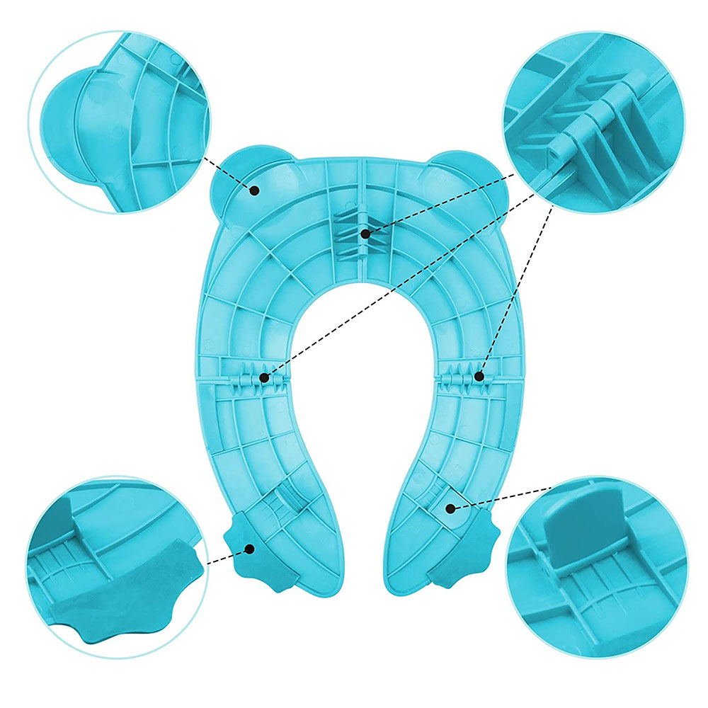 Faltbarer Frosch Kinder Toilettensitz Klappbarer WC Trainer   Aufbewahrungstasche - Blau