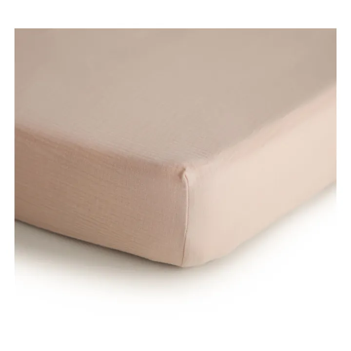 Mushie Drap-housse en coton | Blush