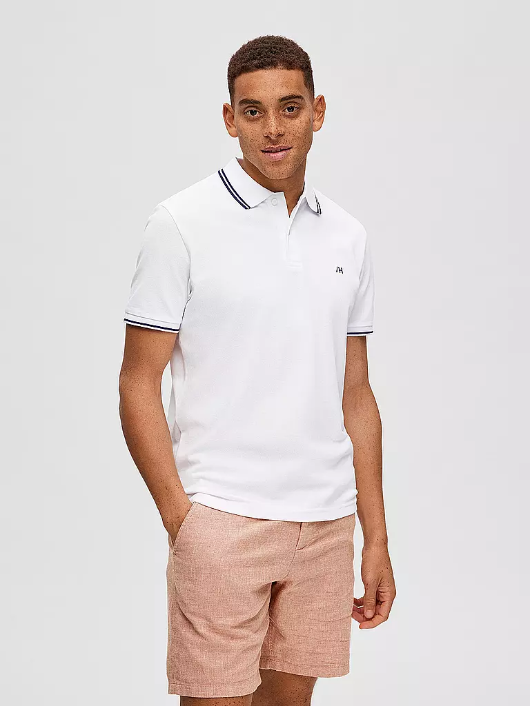 SELECTED Poloshirt SLHDANTE  weiss