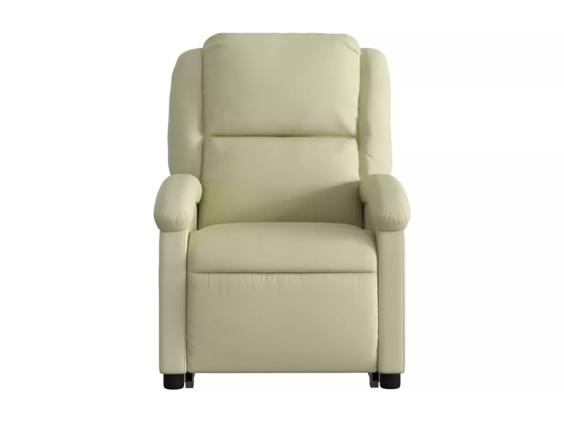 Fauteuil inclinable massant crème cuir véritable