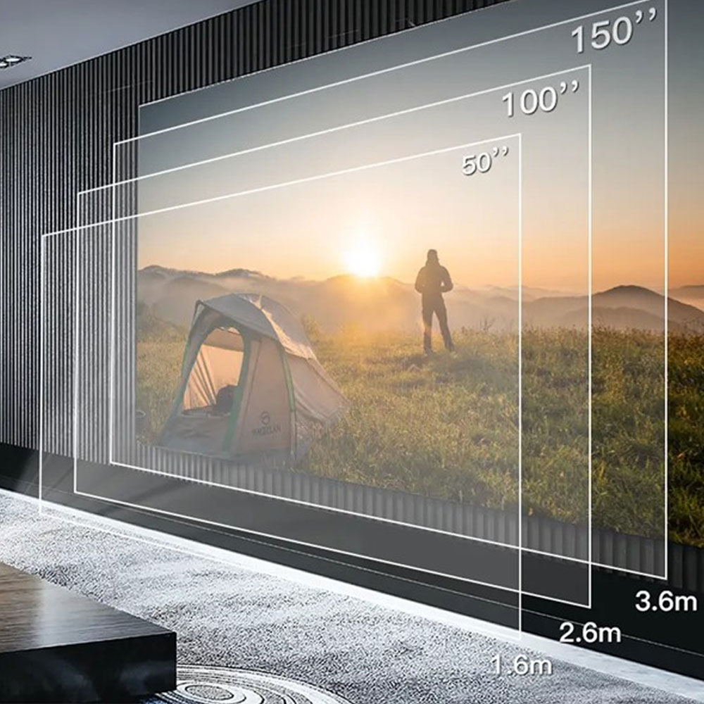 Multimedia LED Projektor Beamer Heimkino (240 ANSI Lumen) 6K UHD Full HD / HDMI / WiFi (2.4/5GHz) / Android 11.0 - Weiss