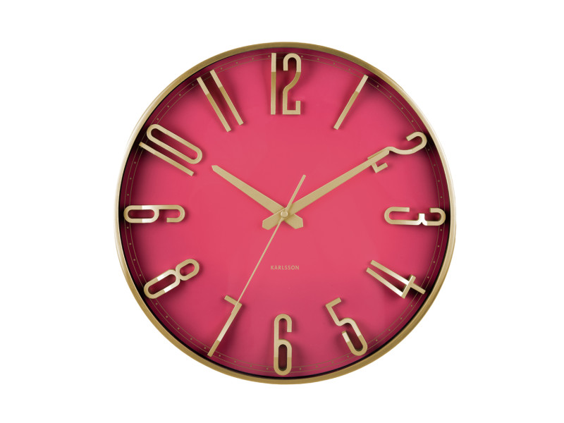 Wall Clock Elevated Glam KA6016PI Metallic dark pink