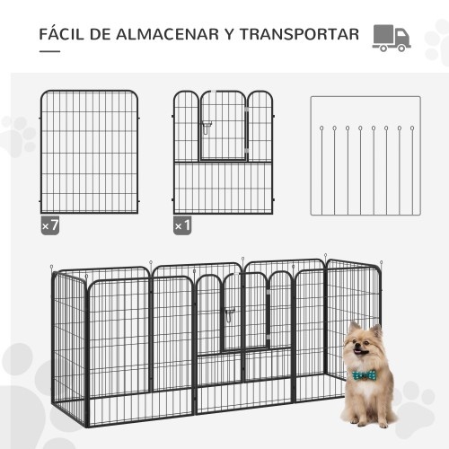 Parque dobrável para animais de estimação, preto