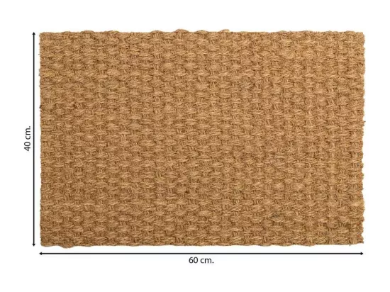 Tapis en fibre de coco et caoutchouc marron 40x60