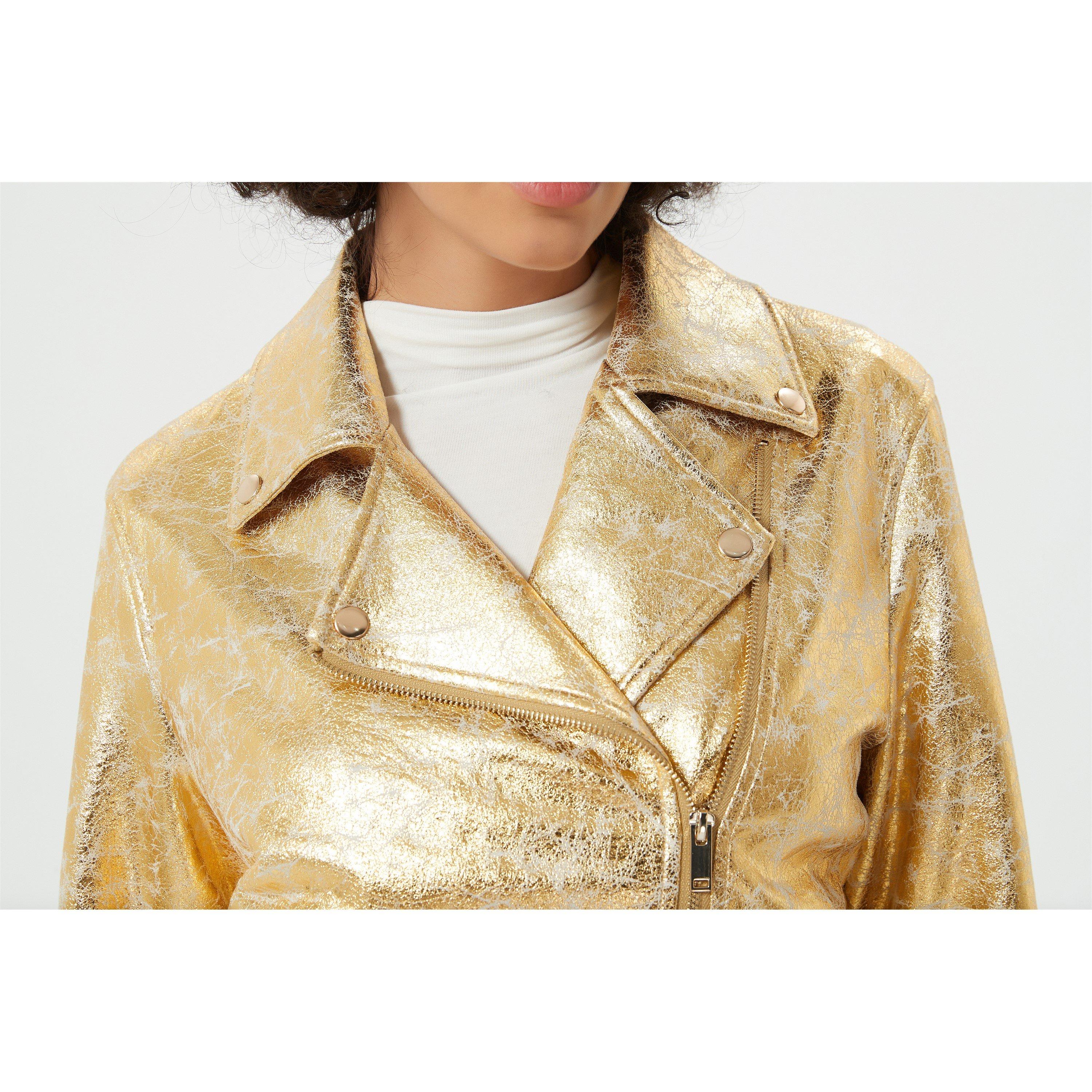 Be You B Metallic Biker Jacket