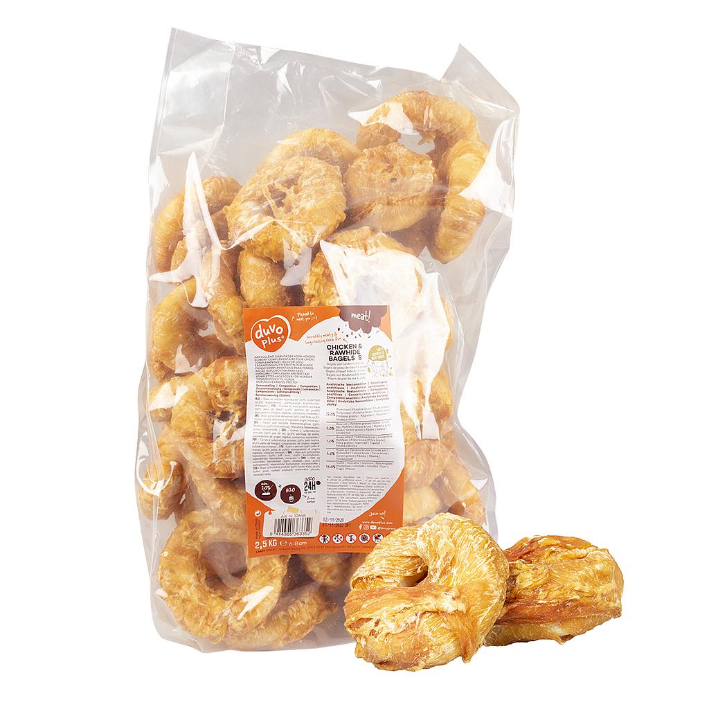 DUVO BAGEL FRANGO COM PELE NATURAL (GRANDE 15-18 CM 2.100 GR ±9 UNIDADES)