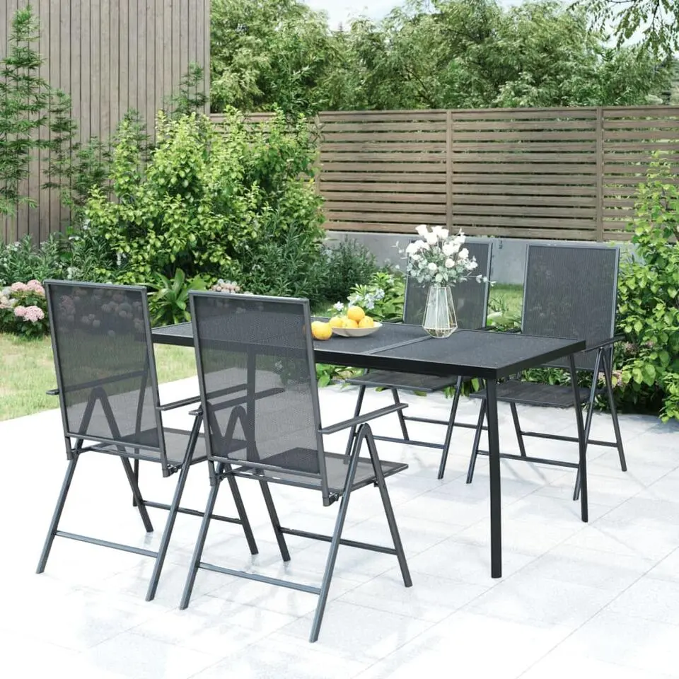 vidaXL - Tuintafel - Antracietkleurig - Staalgaas - 165 x 80 x 72 cm