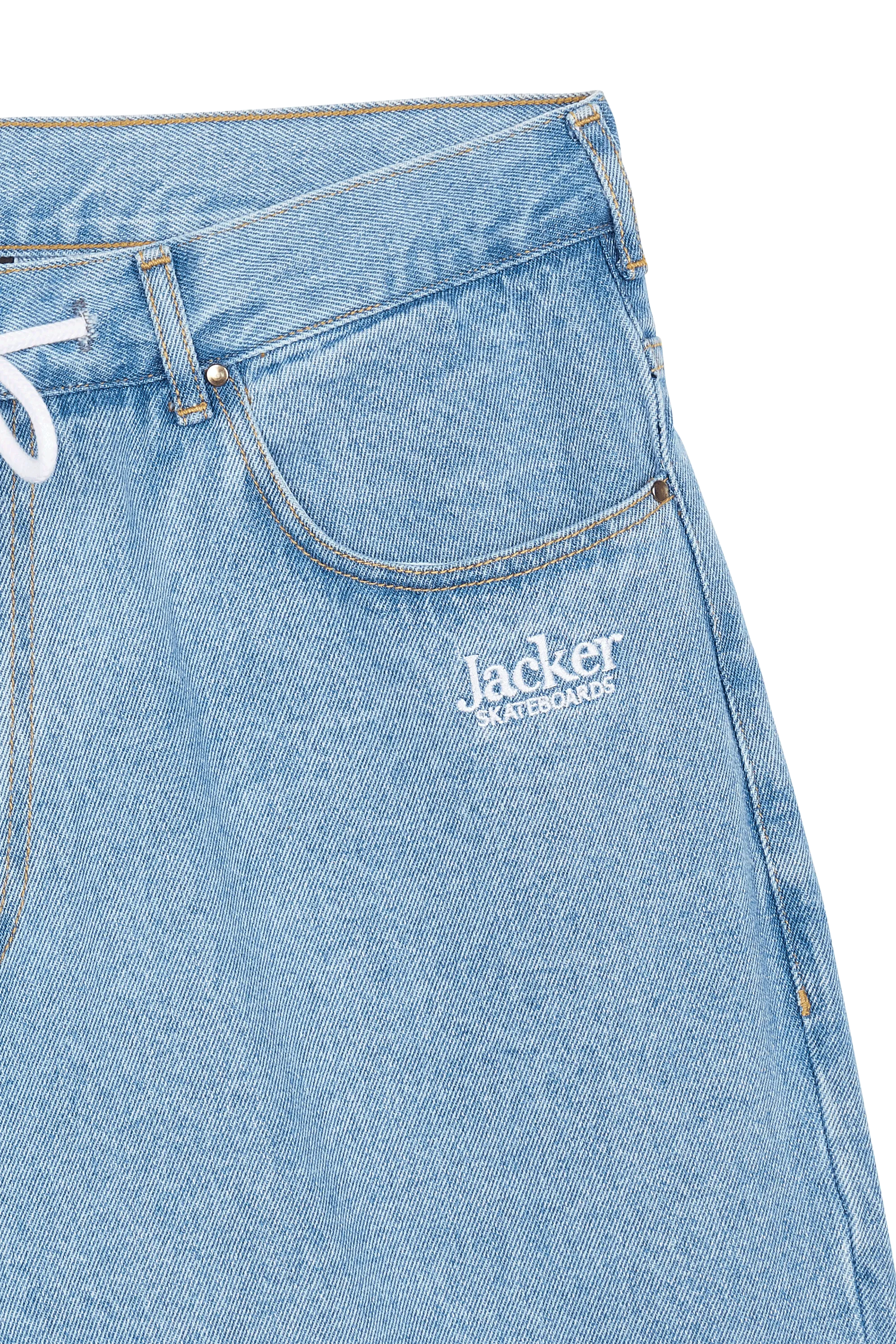 JACKER Short Denim Baggy Short Bleu