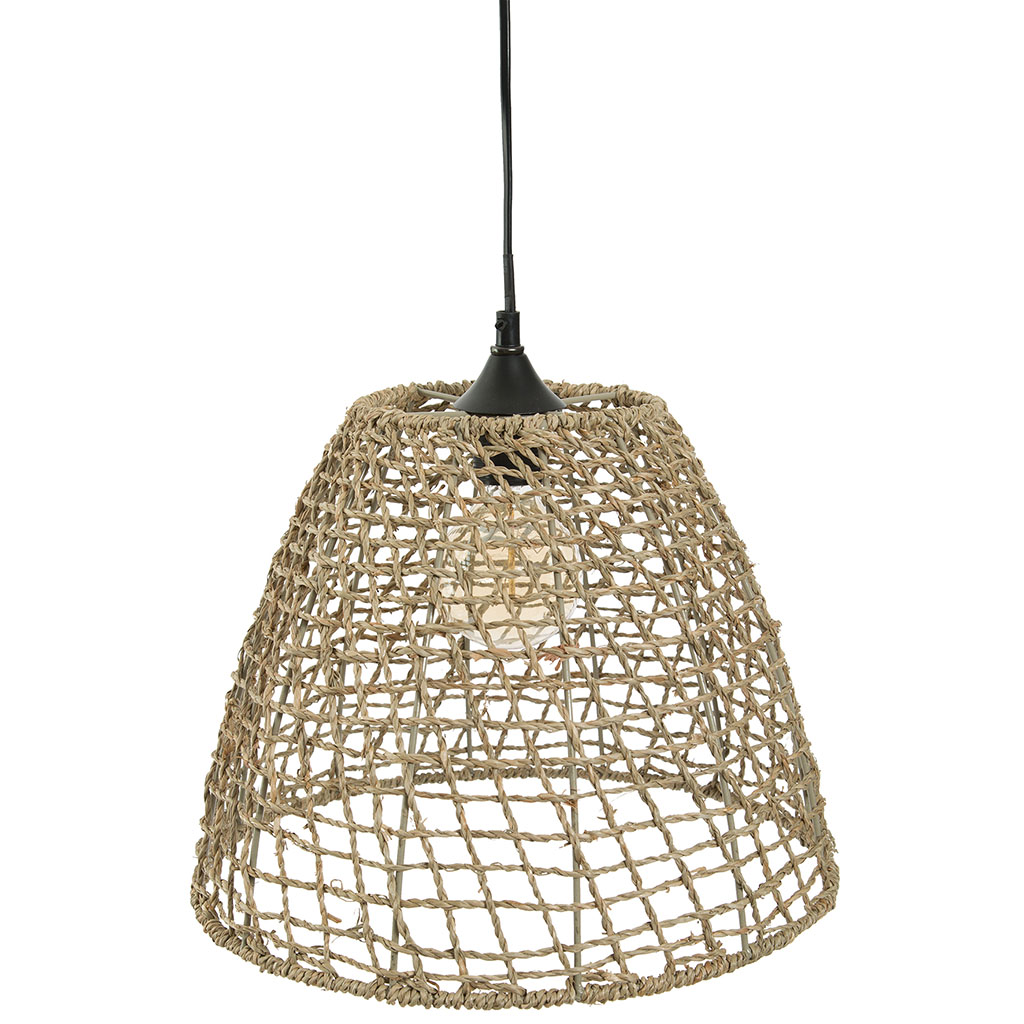 Suspension cône tressée rotin 35x31cm