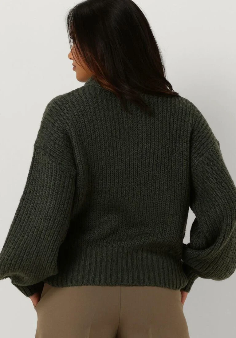 OBJECT groene object trui objnova stella cable knit pullover