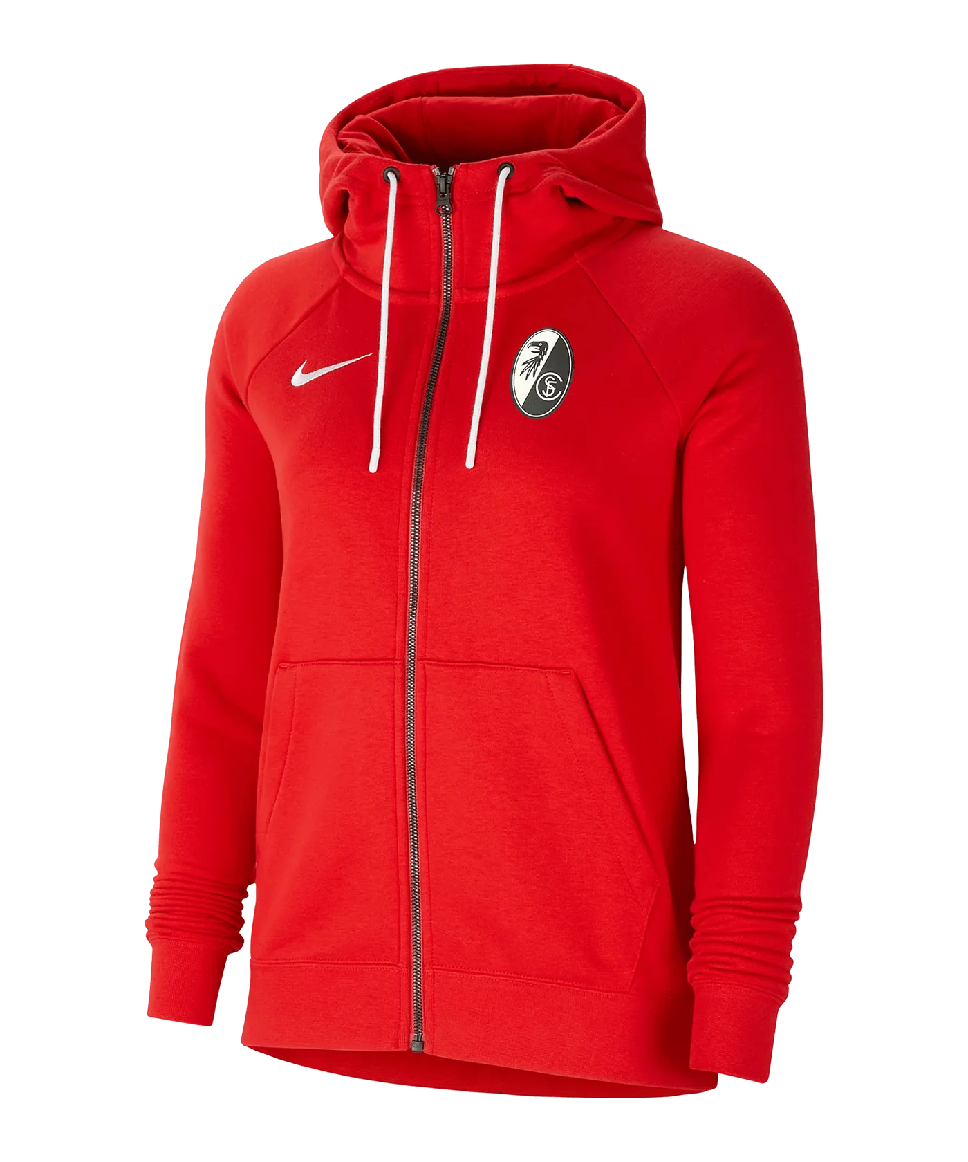Nike SC Freiburg Fleece Kapuzenjacke Damen Rot F657