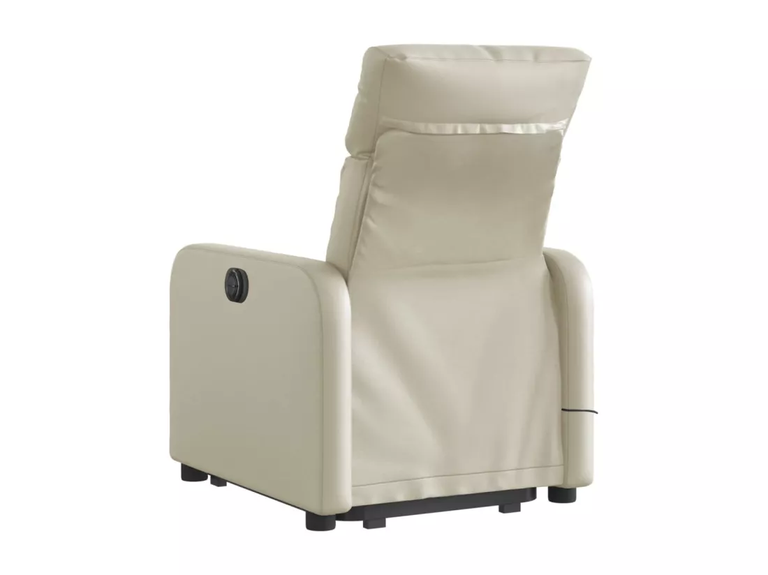 Fauteuil inclinable massant Crème Similicuir