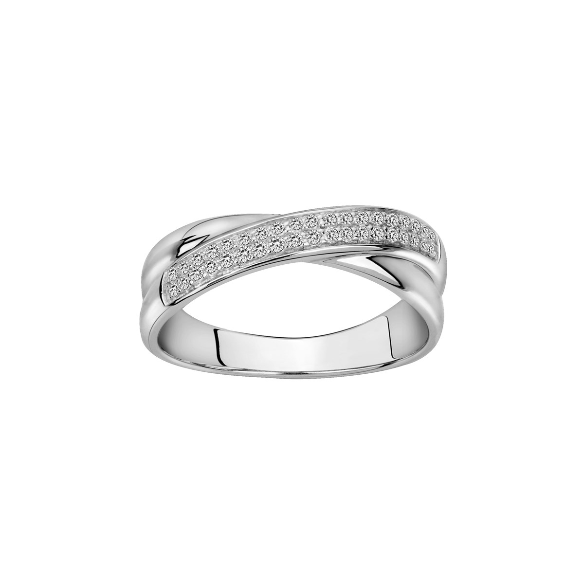 Bague en Argent avec oxyde de zirconium blanc