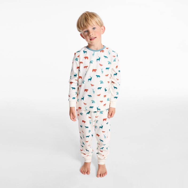 Pyjama 2 pièces en velours imprimé garçon