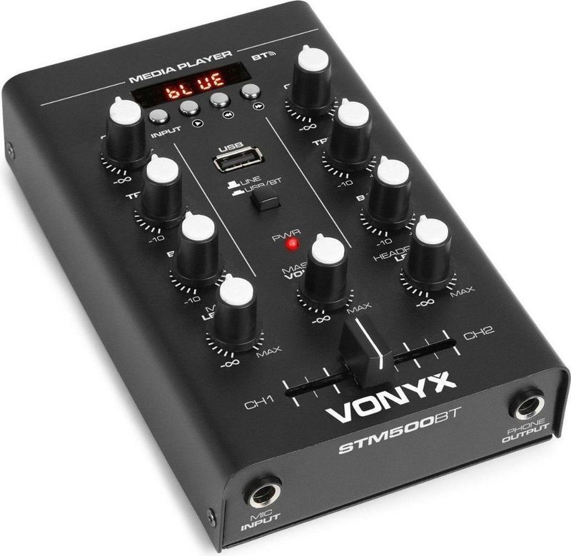 Vonyx - STM500BT - DJ-mixer - Zwart - Bluetooth - MP3-speler - USB-poort