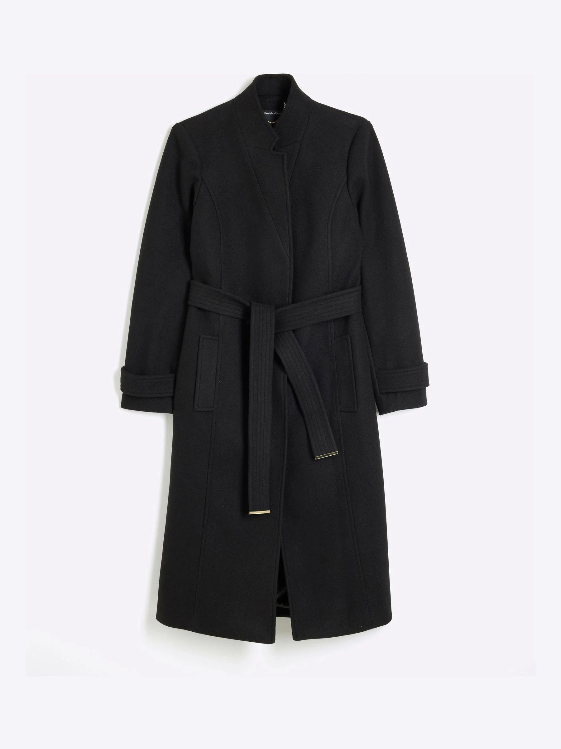 River Island Notch Collar Belted Wrap Coat