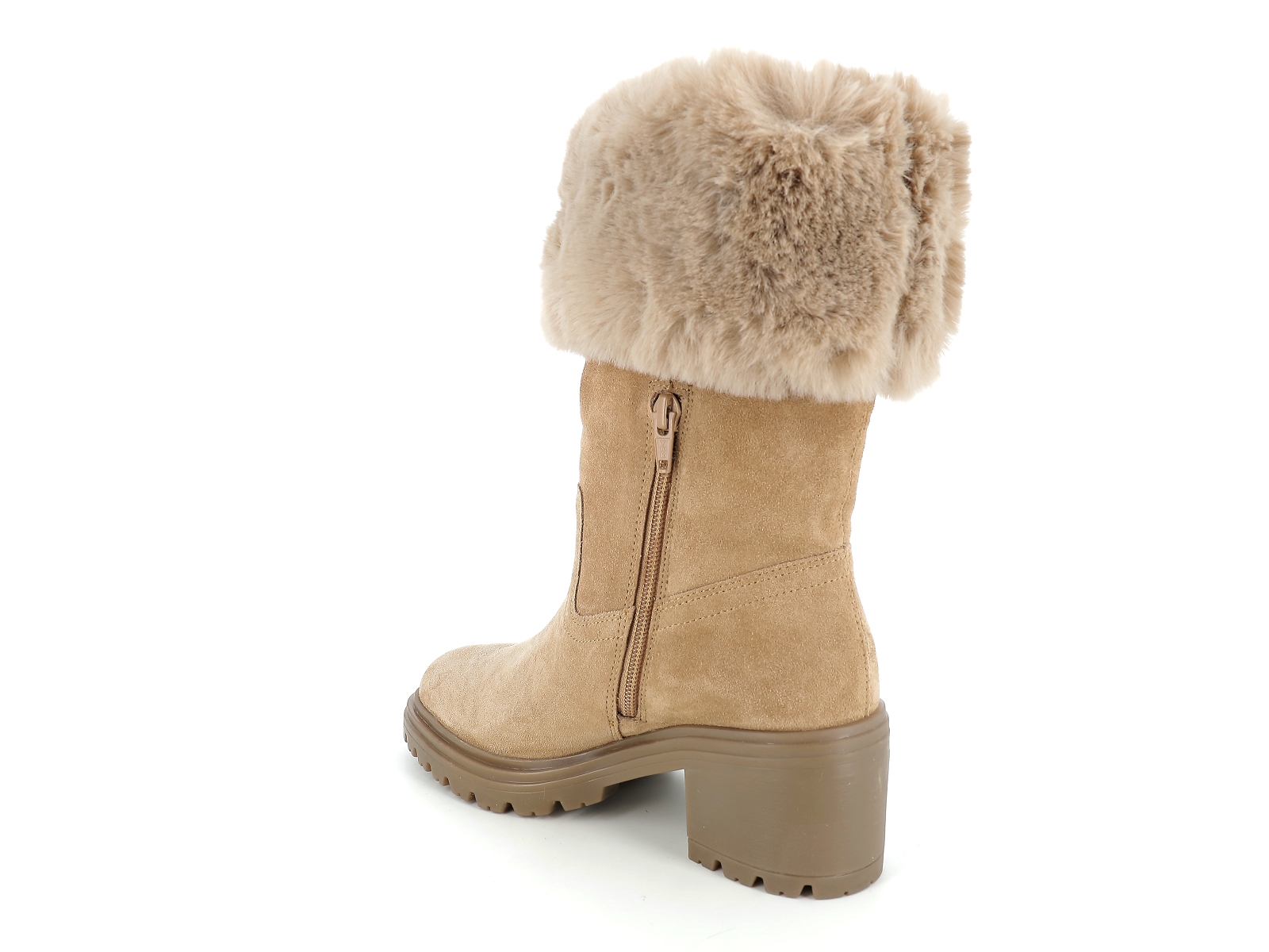 Geox-D DAMIANA  D36QCA Matières combinées Velours Beige