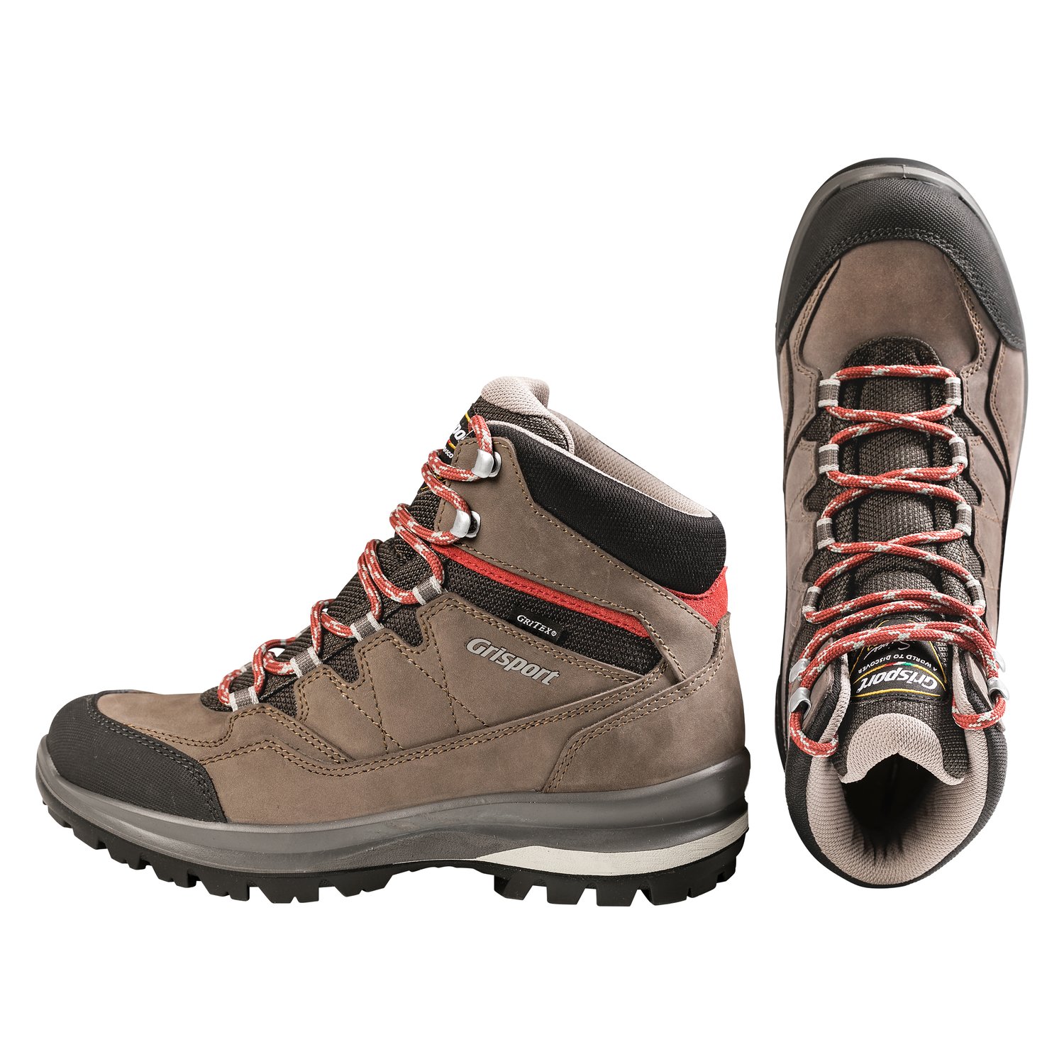 grisport Reit- und Trekkingschuh Mailand - taupe/rot